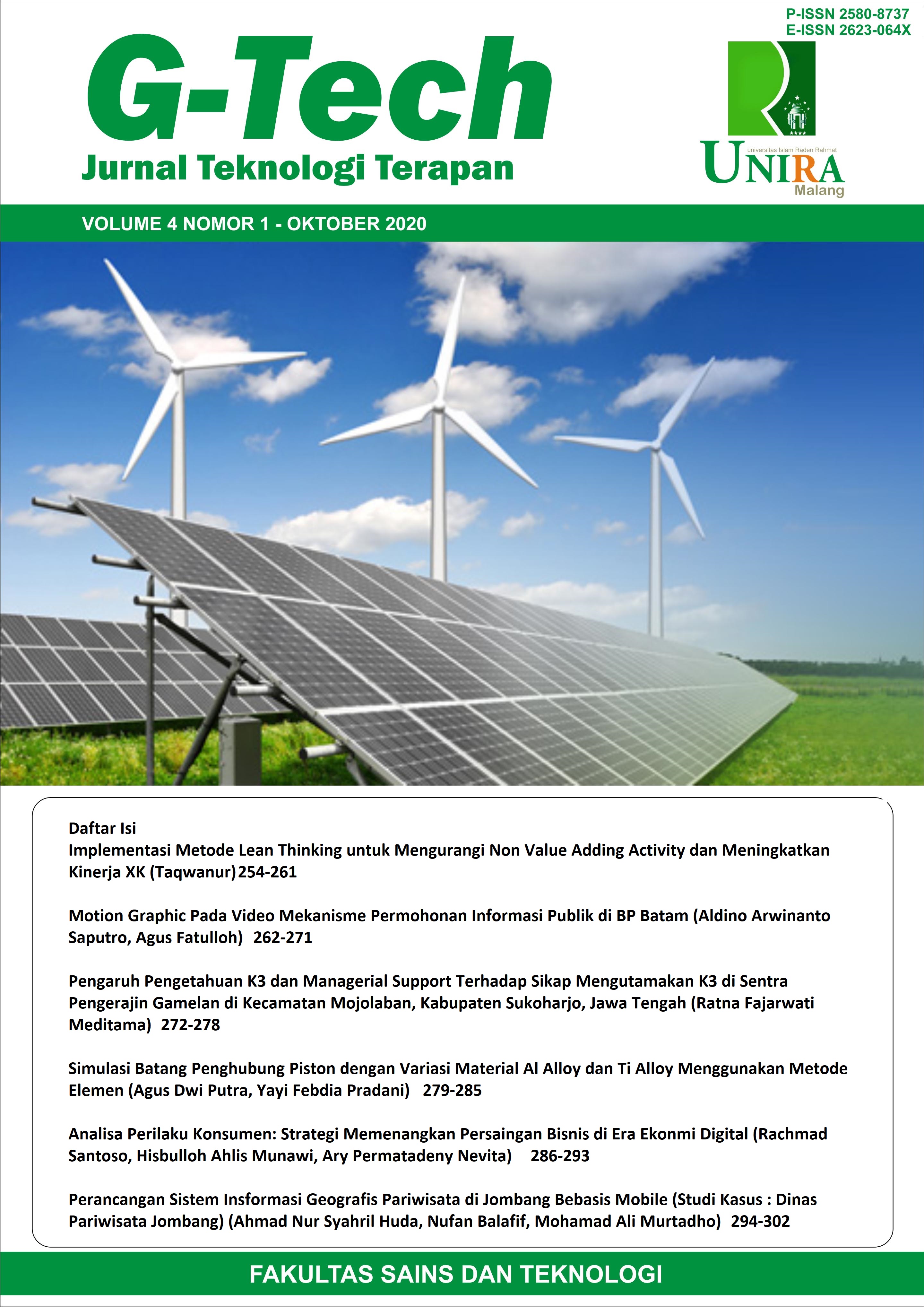 					View Vol. 4 No. 1 (2020): G-Tech Oktober 2020
				